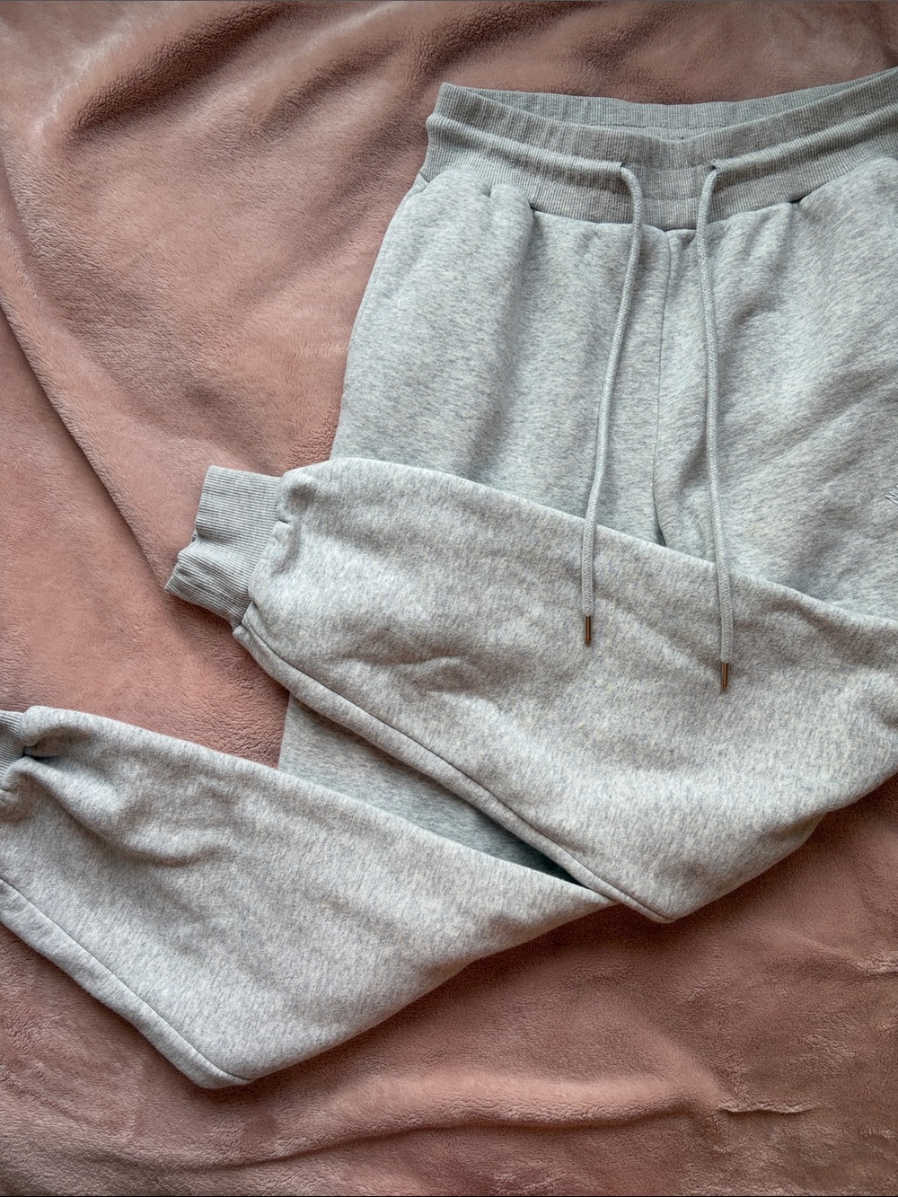 Lazy Sunday XS Light Gray Fleece-Lined Sweatpants